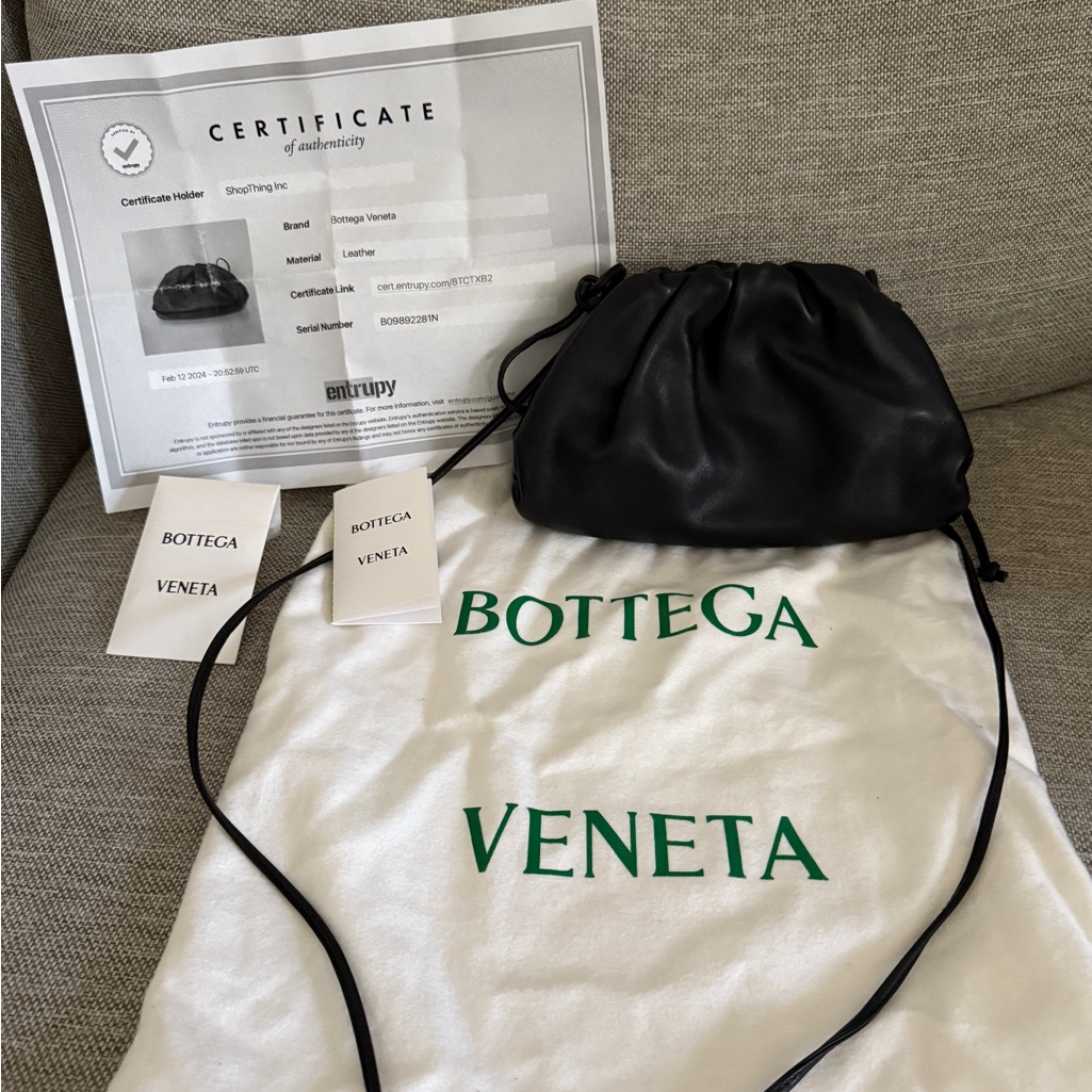 Bottega Veneta Black Leather Clutch